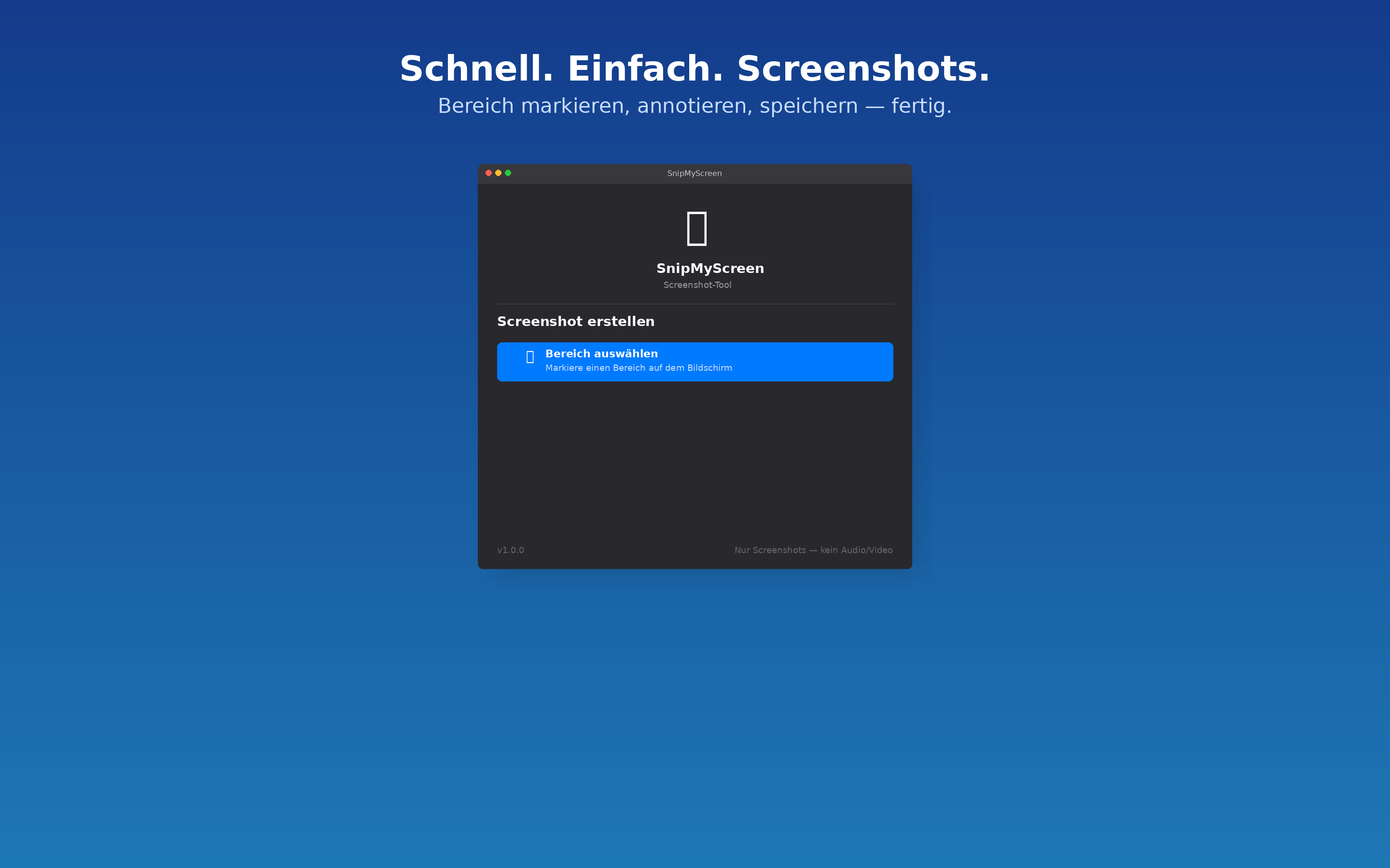 SnipMyScreen Hauptfenster